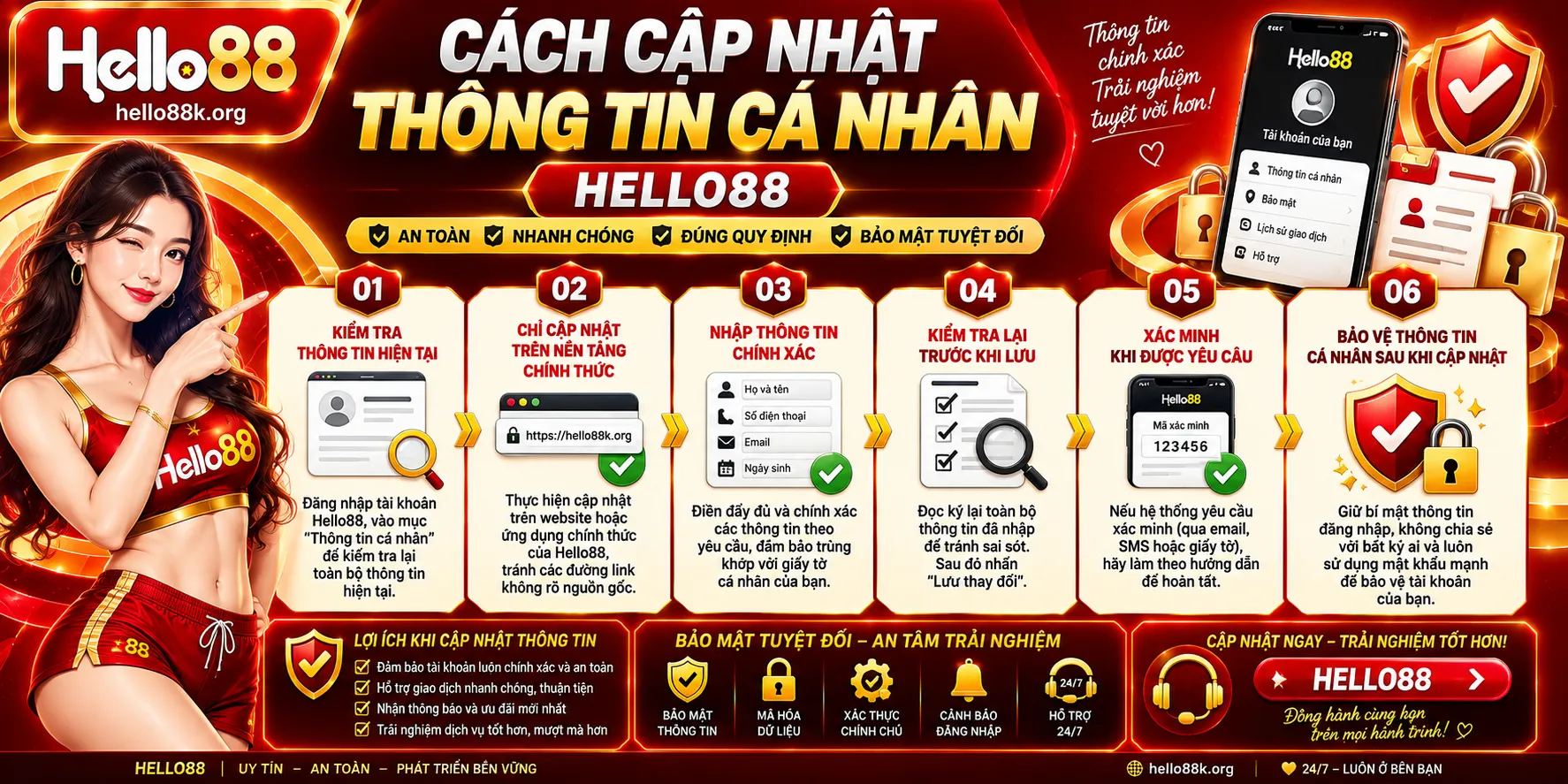 Cách cập nhật thông tin cá nhân Hello88