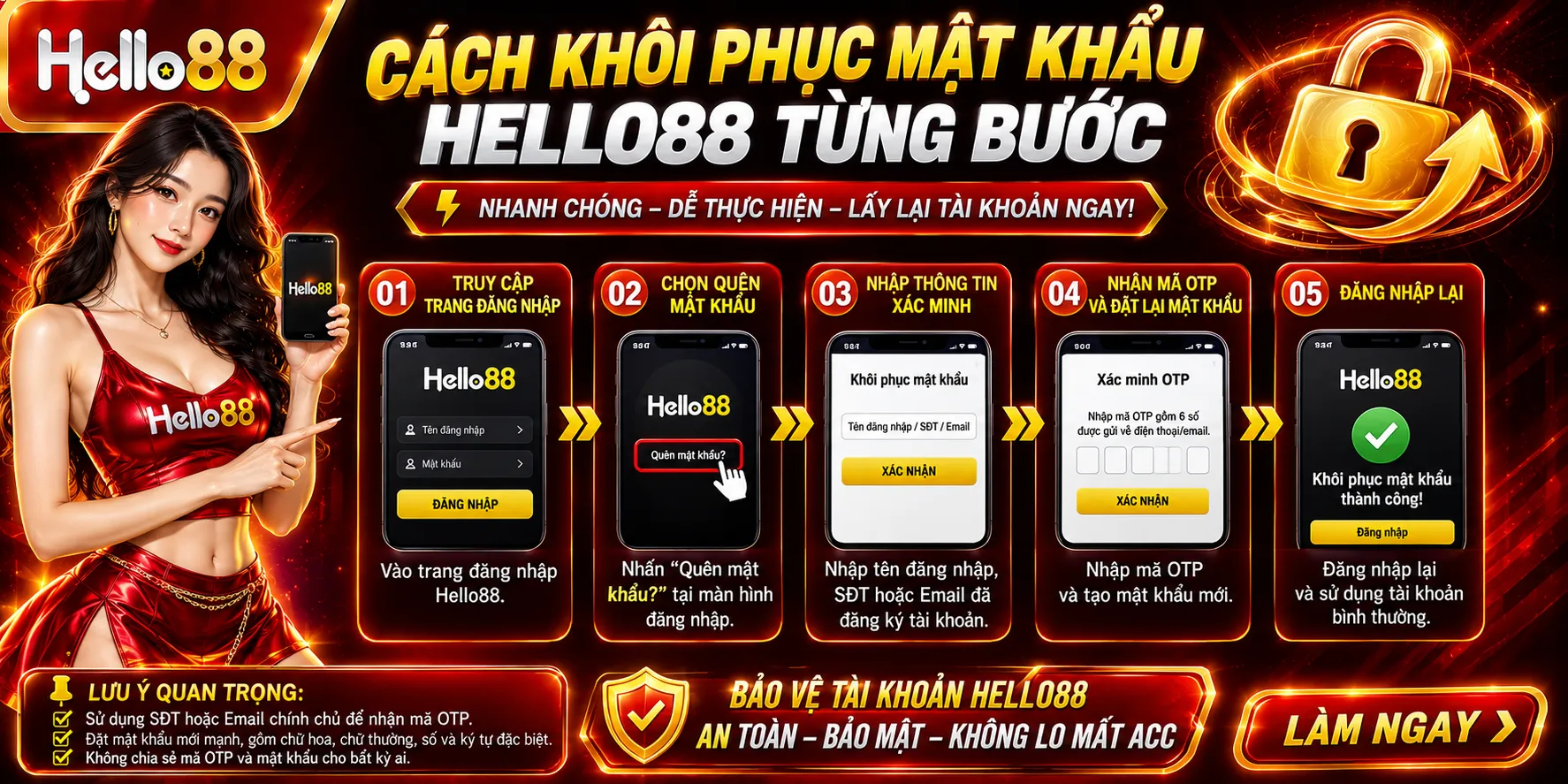 Cách khôi phục mật khẩu Hello88 từng bước