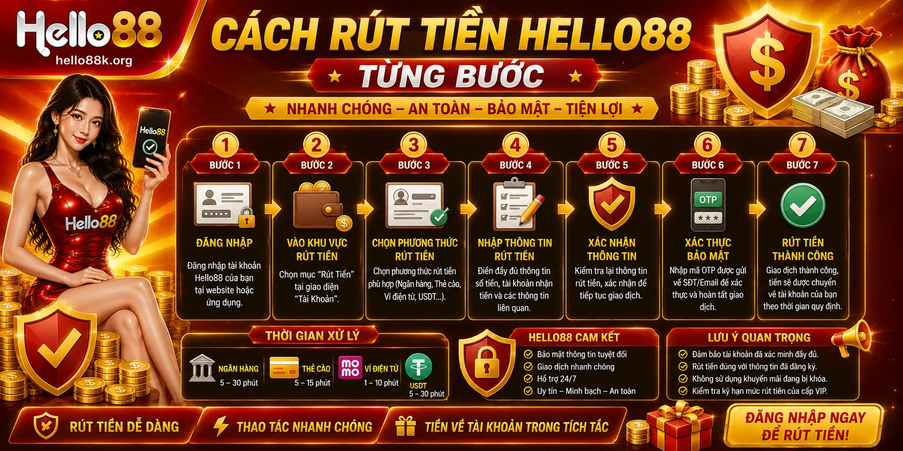 Cách rút tiền Hello88 từng bước