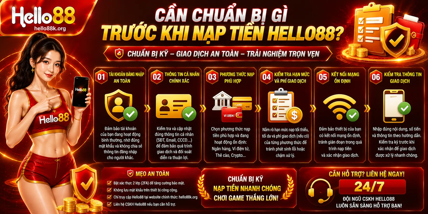 Nạp Tiền Hello88: Hướng Dẫn Và Cách Đối Soát Giao Dịch 1 Cần chuẩn bị gì trước khi nạp tiền Hello88?